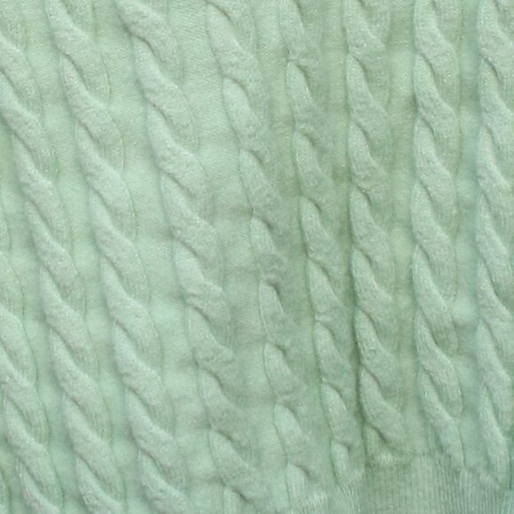 Cotton Emporium Kids' Cable Polo Sweater In Mint M - Picture 3 of 4